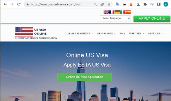 USA  Official United States Government Immigration Visa Application Online FOR IRISH AND BRITISH CITIZENS  - Iarratas ar Víosa Rialtas SAM Ar Líne - ESTA USA